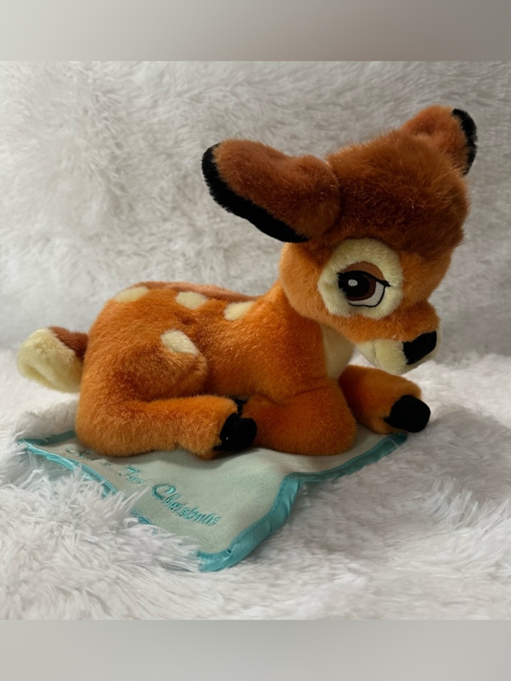 Bambi wind up musical Walt Disney Store babys first Christmas stuffed plush VTG